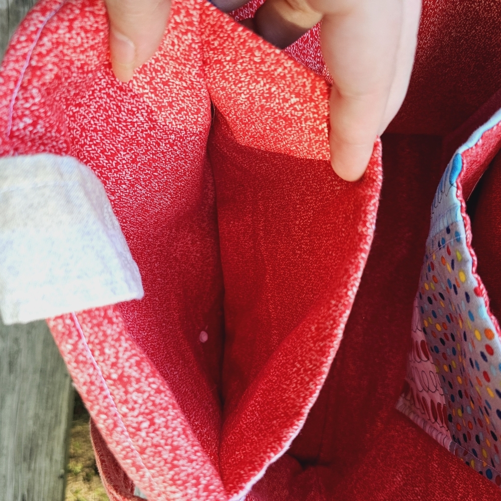 Handmade Large Sock Monkey Tote Bag with Pockets - Picture 7 of 9